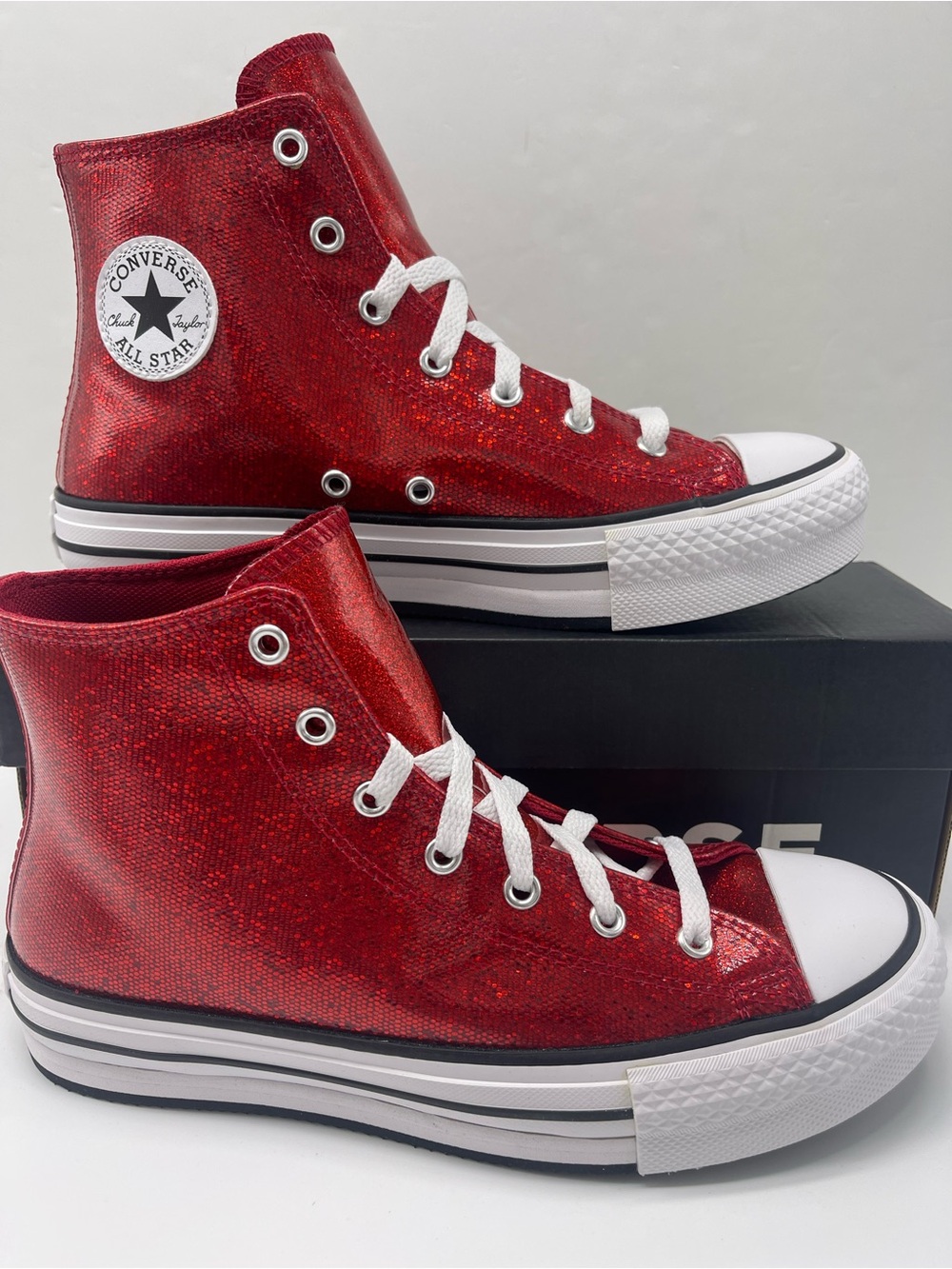 Converse WMNS CTAS EVA LIFT HI WINE RED/WHITE/DAYS AHEAD Platform Sneakers